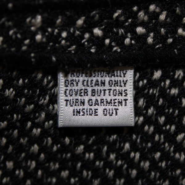 St John Collection Sz 10 Black White Novelty Knit Pocket Wool Viscose Rayon Coat