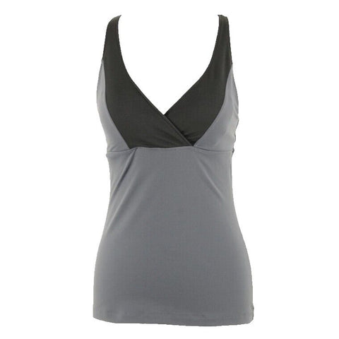 VSX by Victorias Secret Sz S Gray Black Cross Back Nylon Blend Active Top