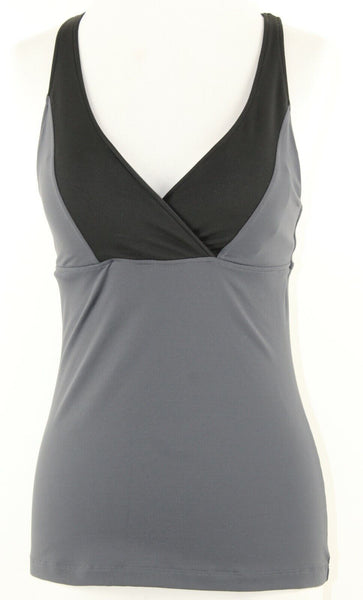 VSX by Victorias Secret Sz S Gray Black Cross Back Nylon Blend Active Top