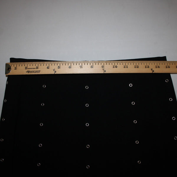 Bcbg MaxAzria Sz 4 Black Silver Rivets Lined Polyester Rayon Pencil Skirt