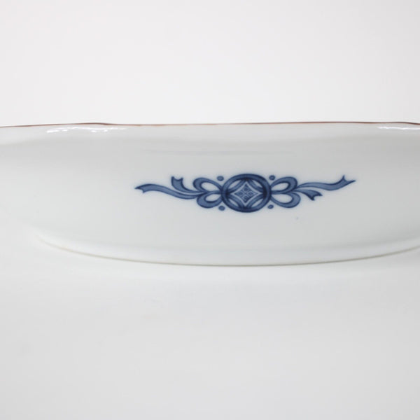 Mokusen 12 x 12 x 3 Blue White Ceramic Signed Transferware Bowl