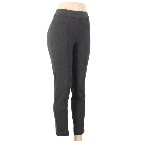 Anne Klein Pant Sz M x 28.5 Charcoal Black Pull On Ankle Viscose Nylon Pant