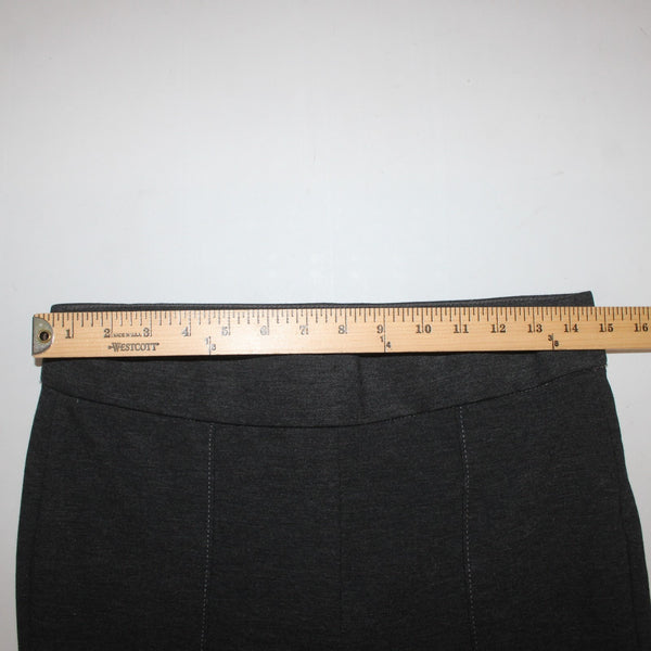 Anne Klein Pant Sz M x 28.5 Charcoal Black Pull On Ankle Viscose Nylon Pant