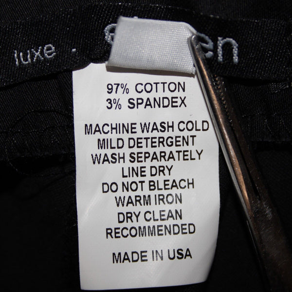 Eleven NEW Sz 16 x 22.5 Black Elastic Waist Unlined Zipper Frt Cotton Capri Pant