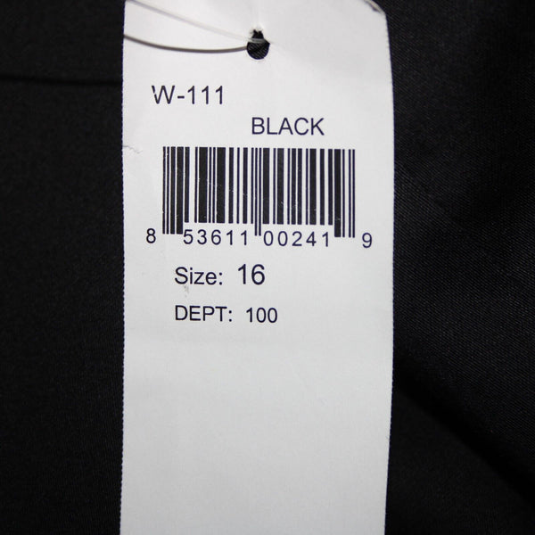 Eleven NEW Sz 16 x 22.5 Black Elastic Waist Unlined Zipper Frt Cotton Capri Pant
