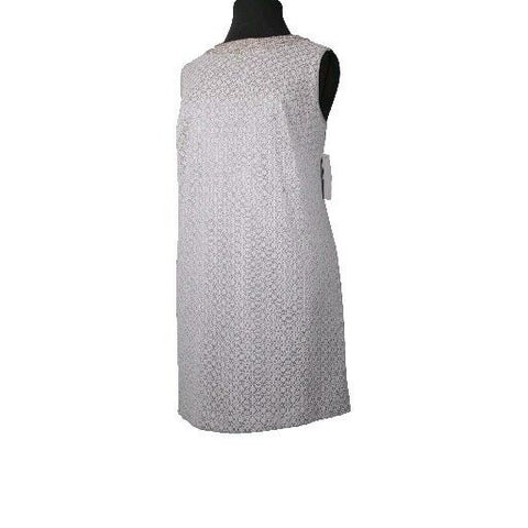 Adrianna Papell NEW $184 Sz 20W White Silver Faux Pearl Trim Lined Polystr Dress