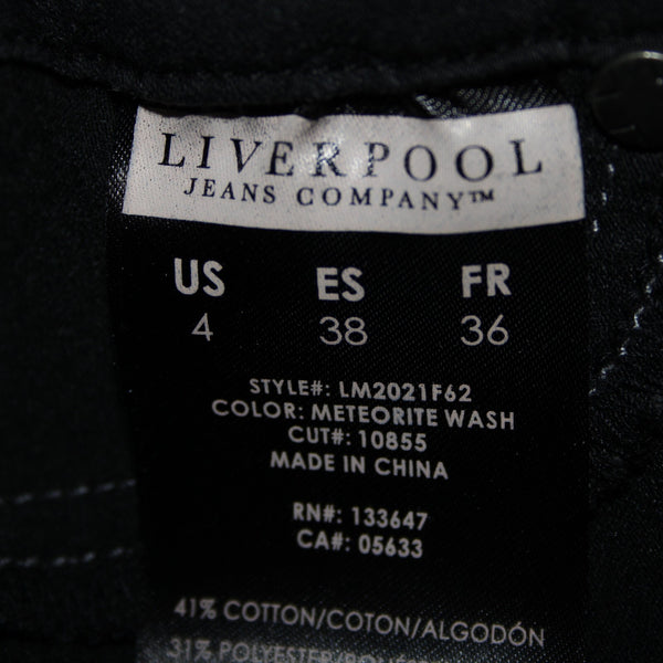 Liverpool NEW $79 Denim Legging Sz 4/27 x 29 Meteorite Wash Gray Cotton Jeans