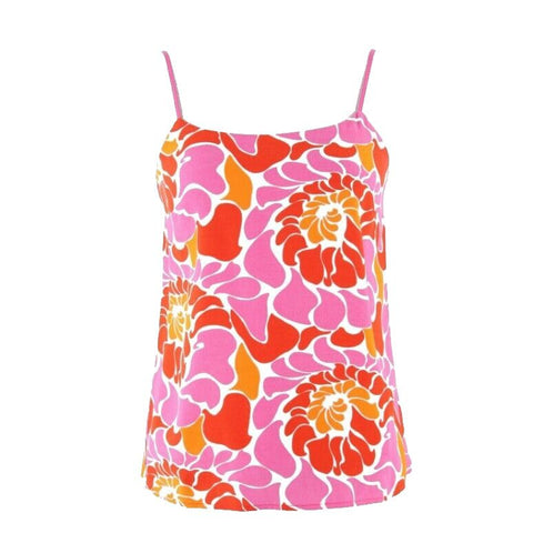 Banana Republic Sz 0 Pink Orange Multi Lined Rayon Polyester Top
