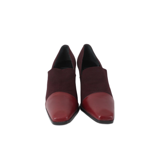 Evan Picone Heels Sz 6 M Burgundy Red Two Toned Leather Suede 3" Heels