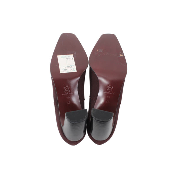 Evan Picone Heels Sz 6 M Burgundy Red Two Toned Leather Suede 3" Heels