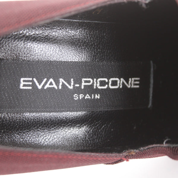 Evan Picone Heels Sz 6 M Burgundy Red Two Toned Leather Suede 3" Heels