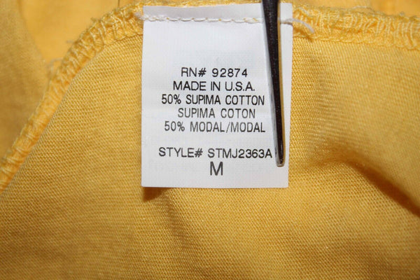 Splendid Sz M Yellow Smocked Shoulders Draped Back Cotton Modal Cardigan