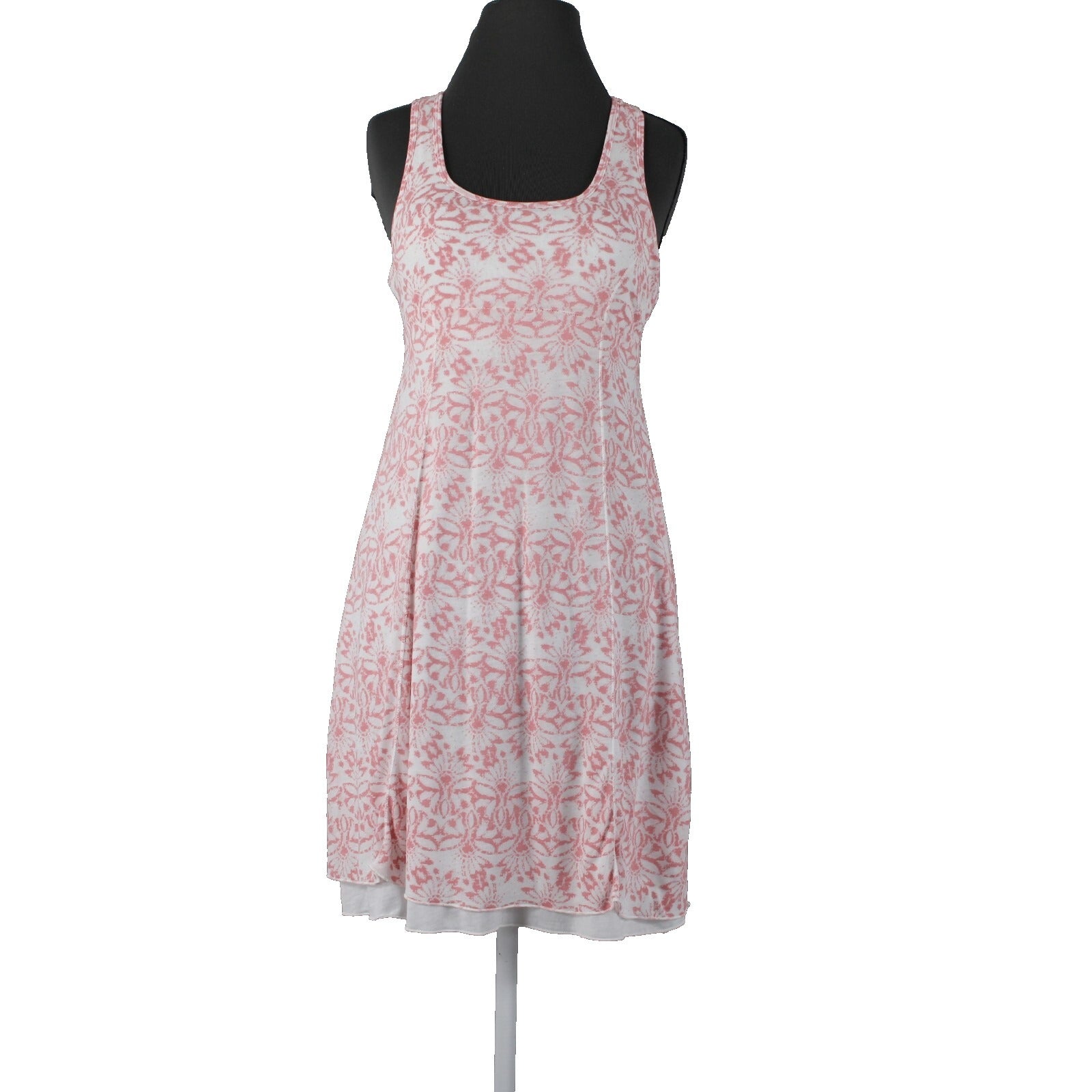 Soybu NEW $56 Amanada Sz S Pink White Racer Back Lined Polyester Rayon Dress