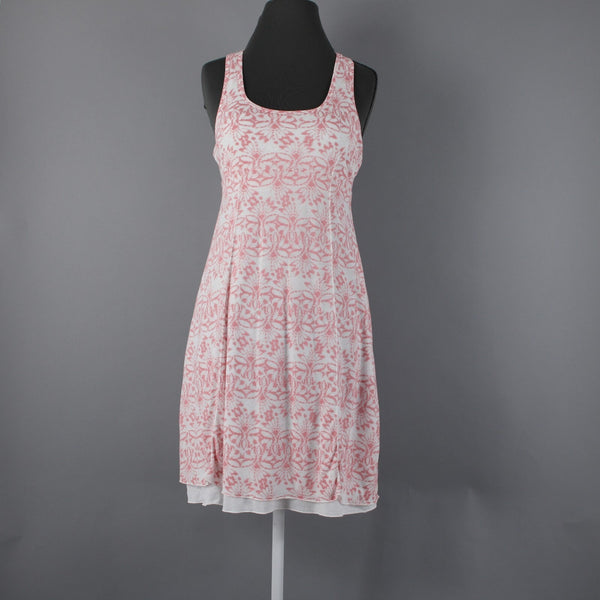 Soybu NEW $56 Amanada Sz S Pink White Racer Back Lined Polyester Rayon Dress