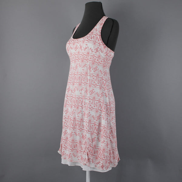 Soybu NEW $56 Amanada Sz S Pink White Racer Back Lined Polyester Rayon Dress