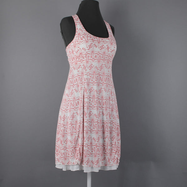 Soybu NEW $56 Amanada Sz S Pink White Racer Back Lined Polyester Rayon Dress