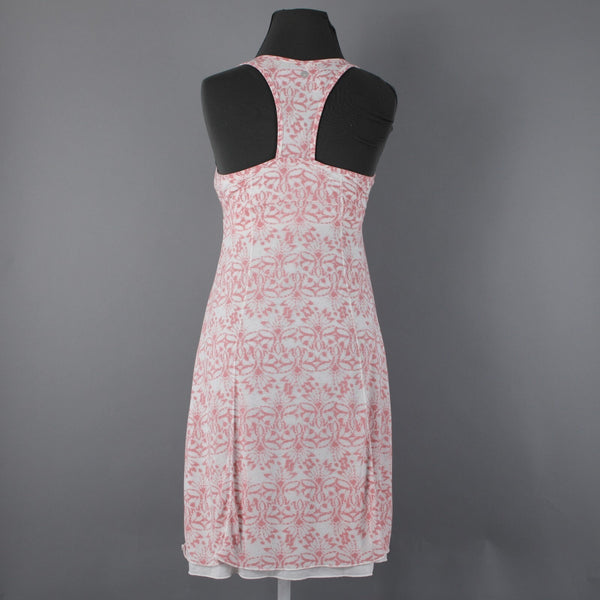 Soybu NEW $56 Amanada Sz S Pink White Racer Back Lined Polyester Rayon Dress