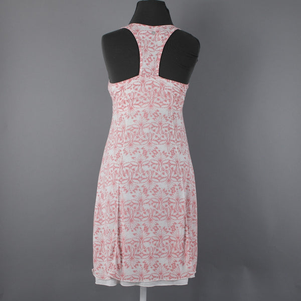 Soybu NEW $56 Amanada Sz S Pink White Racer Back Lined Polyester Rayon Dress
