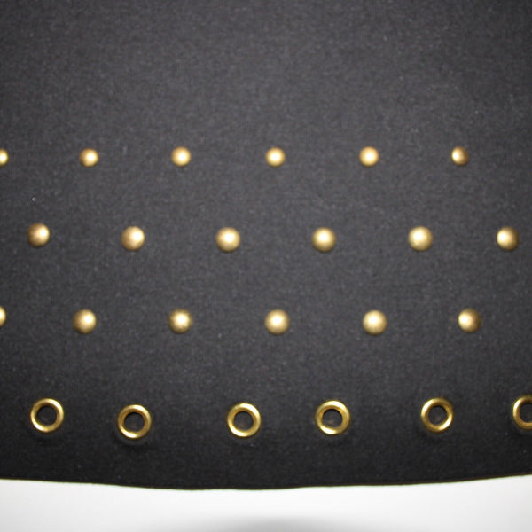 Roz Ali Sz 4 Black Bronze Rivet Studded Detail Unlined Rayon Spandex Dress