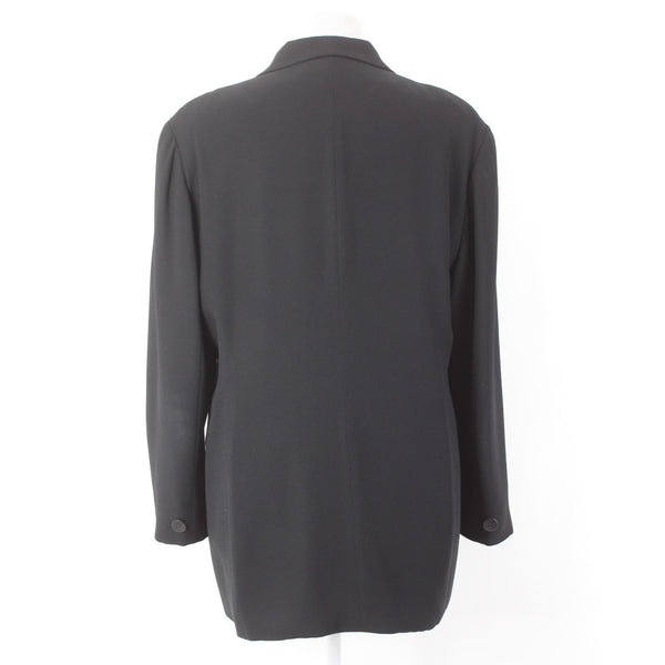 Evan Picone Blazer Jacket Sz 22 Black Double Breasted Pockets Triactate Blazer