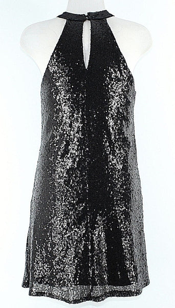 One Clothing Sz M Black on Black Full Sequins 100% Polyester Dress