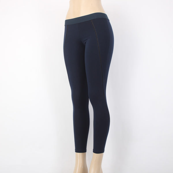 David Lerner AW Pant Chiquedelgado Sz S x 25 Navy Blue Pull On Nylon Spandex