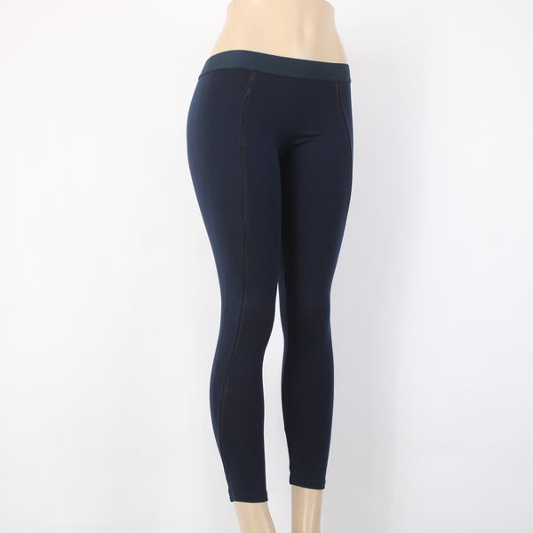 David Lerner AW Pant Chiquedelgado Sz S x 25 Navy Blue Pull On Nylon Spandex