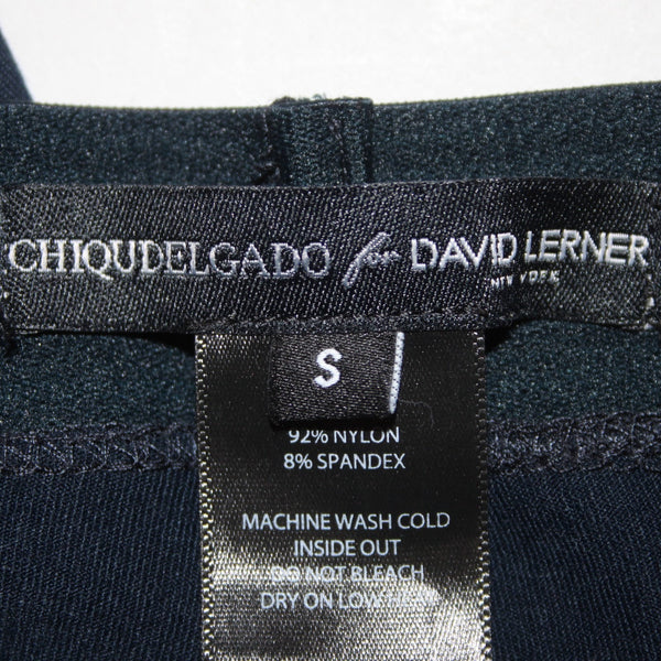 David Lerner AW Pant Chiquedelgado Sz S x 25 Navy Blue Pull On Nylon Spandex