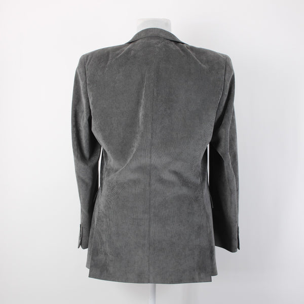 Calvin Klein Sz 40L Dark Gray Fine Wale Corduroy Polyester Blend Blazer Jacket