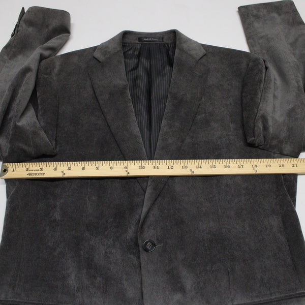 Calvin Klein Sz 40L Dark Gray Fine Wale Corduroy Polyester Blend Blazer Jacket