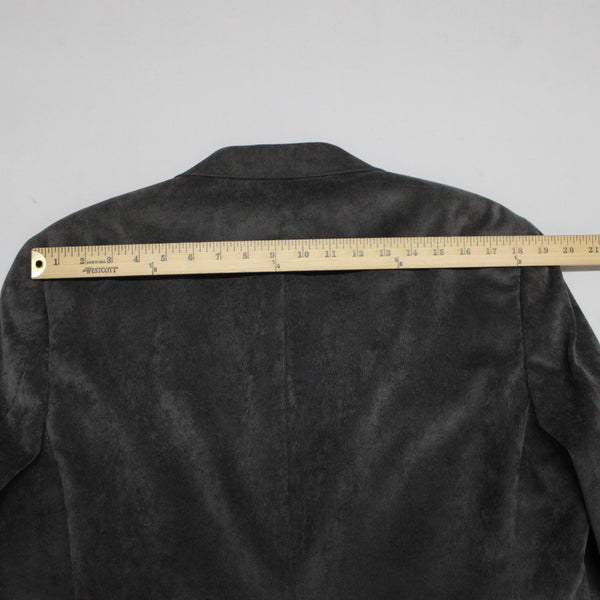 Calvin Klein Sz 40L Dark Gray Fine Wale Corduroy Polyester Blend Blazer Jacket