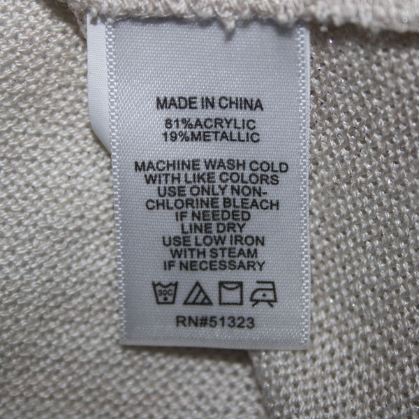 1 State NEW $59 Sz XS Camel Heather Silver Sheer Acrylic Metallic Top