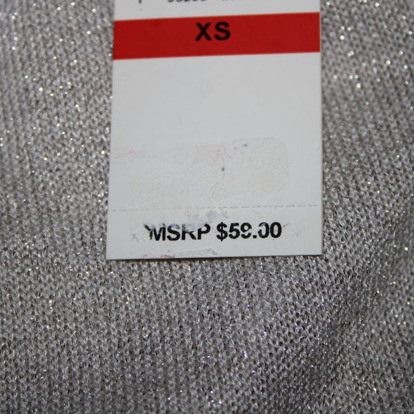 1 State NEW $59 Sz XS Camel Heather Silver Sheer Acrylic Metallic Top