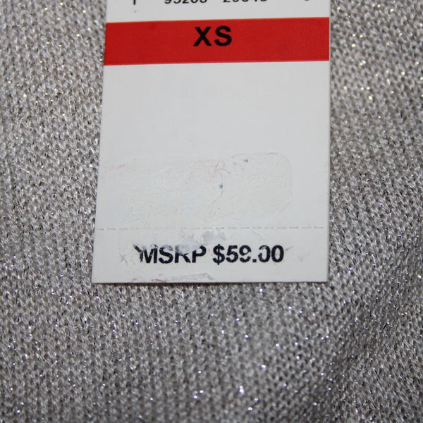 1 State NEW $59 Sz XS Camel Heather Silver Sheer Acrylic Metallic Top