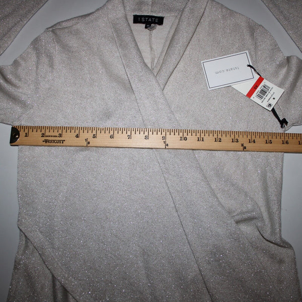 1 State NEW $59 Sz XS Camel Heather Silver Sheer Acrylic Metallic Top