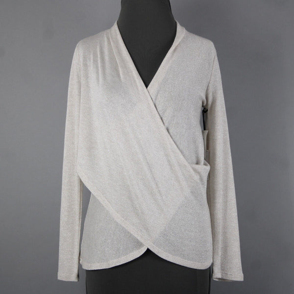 1 State NEW $59 Sz XS Camel Heather Silver Sheer Acrylic Metallic Top