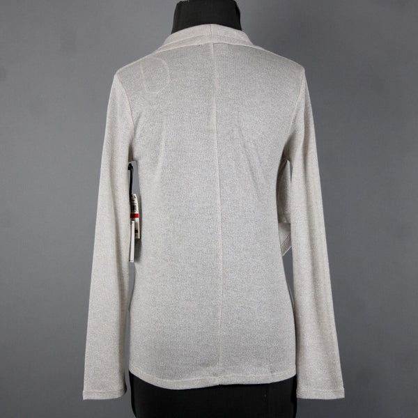 1 State NEW $59 Sz XS Camel Heather Silver Sheer Acrylic Metallic Top