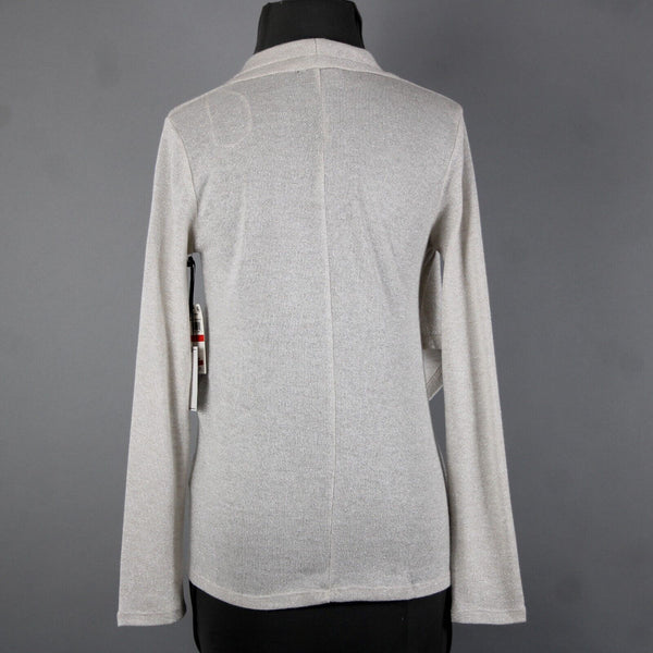 1 State NEW $59 Sz XS Camel Heather Silver Sheer Acrylic Metallic Top