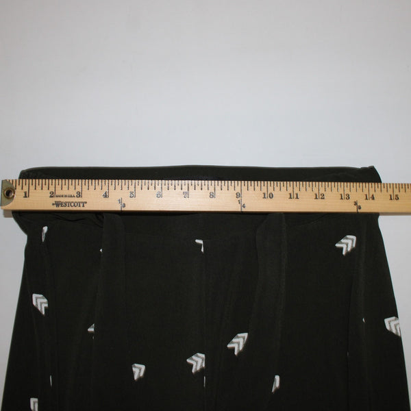 WHBM Sz XS Darkest Forest Green White Polyester Spandex Palazzo Wide Leg Pant