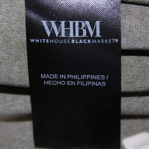 WHBM Sz XS Darkest Forest Green White Polyester Spandex Palazzo Wide Leg Pant