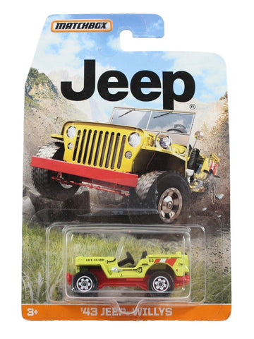 Mattel 2014 NEW Matchbox 1943 Jeep Willys Yellow 2.5" Jeep