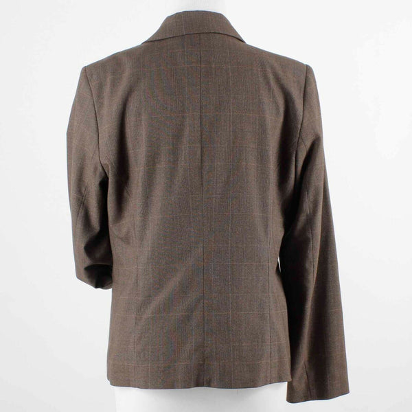 Barneys New York Sz 8 Brown Multi Button Front Lined Poly Blend Jacket