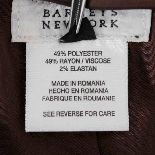Barneys New York Sz 8 Brown Multi Button Front Lined Poly Blend Jacket