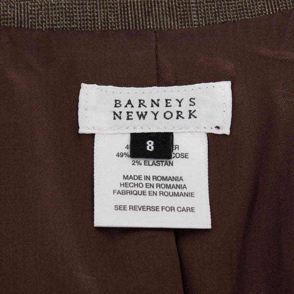 Barneys New York Sz 8 Brown Multi Button Front Lined Poly Blend Jacket