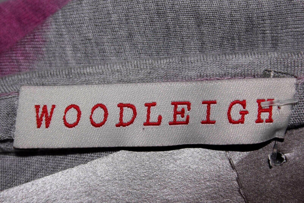 Woodleigh NEW $98 Sz M Grey Fuchsia Pink Ombre Draped Back Rayon Top
