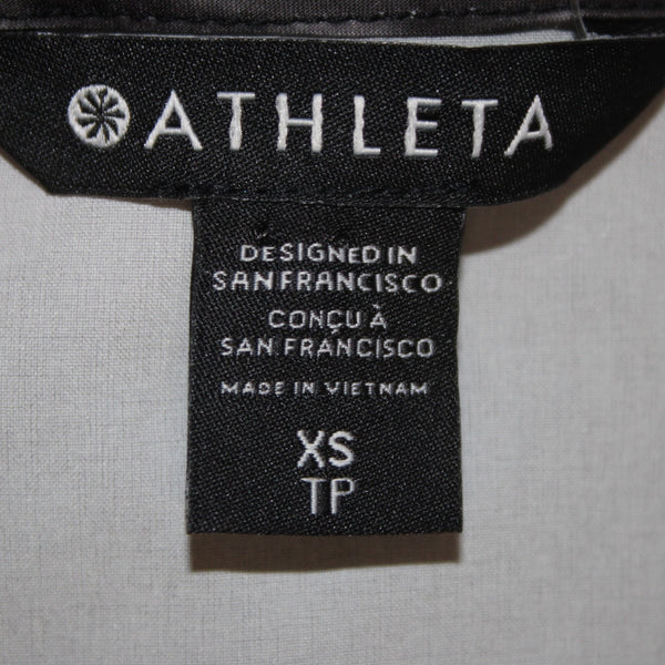 Athleta AW Top NEW $69 Sz XS Black Gray White Round Neck Sleeveless Poly Spandex