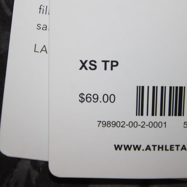 Athleta AW Top NEW $69 Sz XS Black Gray White Round Neck Sleeveless Poly Spandex