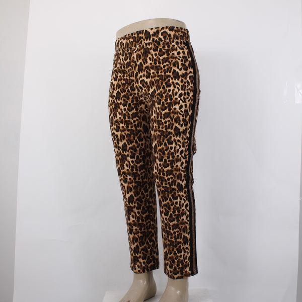 Joseph Ribkoff Pant NEW Sz 16 x 27 Brown Black Animal Print Pull On Viscose Pant