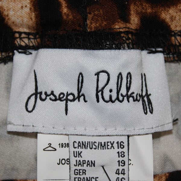 Joseph Ribkoff Pant NEW Sz 16 x 27 Brown Black Animal Print Pull On Viscose Pant