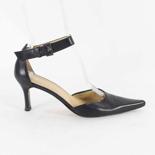 Paco Herrero Monan Sz 39 Black Leather Pointed Toe 2.75" Heel 664G